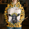 Uni Sunflower Crown Cow – Personalized Farm Hoodie (8 Cattle Breeds)