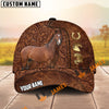 Unijames Equestrian Tooled Leather Horseshoe Personalized Name 3D Cap (9 breeds)