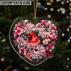 UniJames Personalized When Cardinals Appear, Angels Are Near Cardinal Memorial Heart Acrylic Ornament