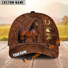 Unijames Equestrian Tooled Leather Horseshoe Personalized Name 3D Cap (9 breeds)