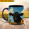 Uni Black Angus Peace Farm Personalized Name Two Tone Mug (10 Cattle Breeds)