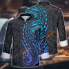 Unijames Maori Pattern Multicolor Option Custom Name Long Sleeve Chef Jacket (4 Colors)