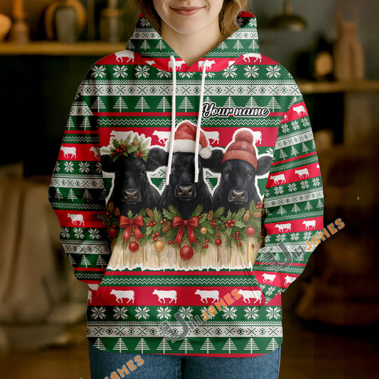 Uni Custom Farm Name Christmas Vibe Featuring Three Adorable Hoodie