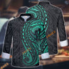 Unijames Maori Pattern Multicolor Option Custom Name Long Sleeve Chef Jacket (4 Colors)