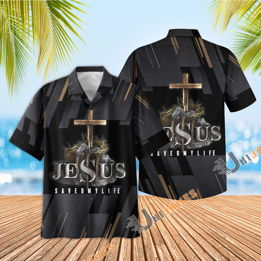 Unique Jesus Saved My Life Cross Hawaiian Shirt