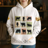 Uni Vintage Cow Silhouette Patchwork Unisex Hoodie