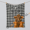 UniJames Black And White Plaid Custom Name Farm Name Blanket