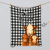 UniJames Black And White Plaid Custom Name Farm Name Blanket