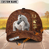 Unijames Equestrian Tooled Leather Horseshoe Personalized Name 3D Cap (9 breeds)