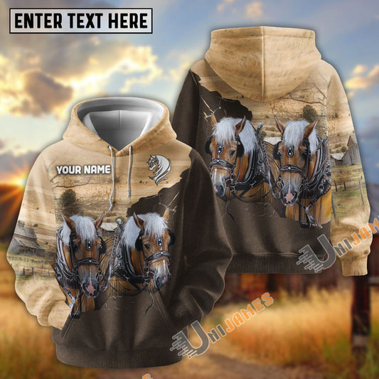 Uni Horse Farm Land Personalized Name Hoodie