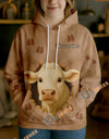 Uni Personalized Name & Farm Name Cute Cow Breakthrough Hoodie