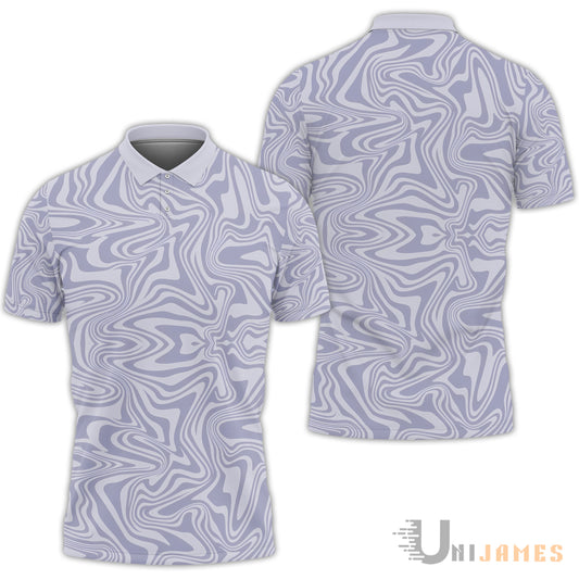 Unique Lavender Marble Pattern Polo Shirt