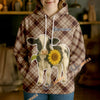 Uni Personalized Sunflower Cow Cozy Hoodie (12 Cattle Breeds)