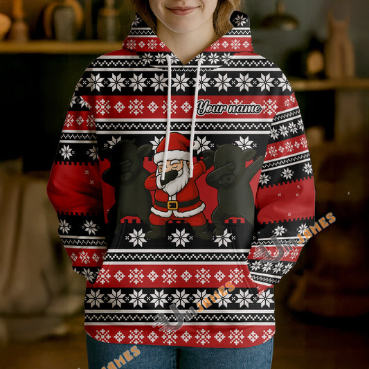 Uni Personalized Funny Farm Santa Christmas Sweater Hoodie (8 Cattle Breeds)