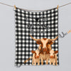 UniJames Black And White Plaid Custom Name Farm Name Blanket