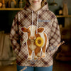 Uni Personalized Sunflower Cow Cozy Hoodie (12 Cattle Breeds)