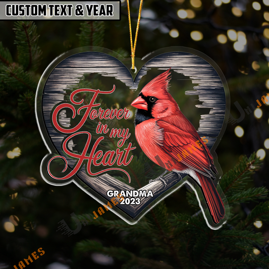 UniJames Personalized Forever In My Heart Custom Shape Name And Year Acrylic Ornament