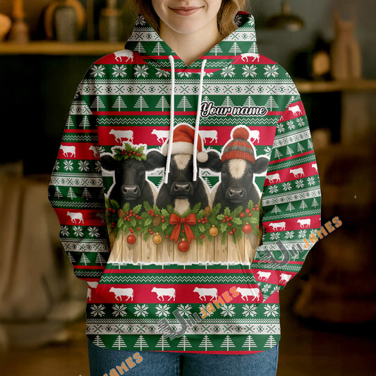 Uni Custom Farm Name Christmas Vibe Featuring Three Adorable Hoodie