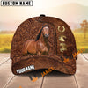 Unijames Equestrian Tooled Leather Horseshoe Personalized Name 3D Cap (9 breeds)