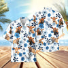 UniJames Retro Blue Aloha Floral Hawaiian Shirt (12 Styles)
