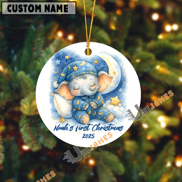 UniJames Personalized First Christmas Baby Elephant Acrylic Ornament