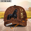 Unijames Equestrian Tooled Leather Horseshoe Personalized Name 3D Cap (9 breeds)