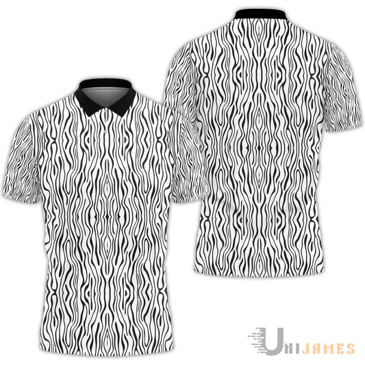 Unique Zebra Pattern Polo Shirt
