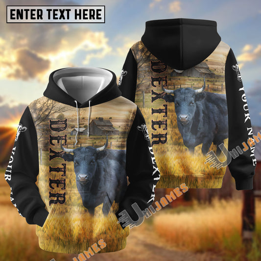 Uni Personalized Name Dexter Cattle On The Farm 3D Shirt