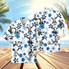 UniJames Retro Blue Aloha Floral Hawaiian Shirt (12 Styles)