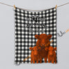 UniJames Black And White Plaid Custom Name Farm Name Blanket