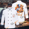 Unijames Skull Fire Chef Multicolor Option Custom Name Long Sleeve Chef Jacket (4 Colors)