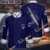Unijames Water Knife Multicolor Option Custom Name Long Sleeve Chef Jacket (4 Colors)
