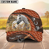 Unijames Personalized Horse Orange Brown Leather Style Cap (9 Breeds)