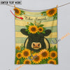UniJames Sunflower Cattle On Farm Personalized Name Blanket