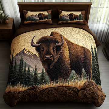 Bison Charm 3-Piece Quilted Bedding Set NCU0DV2770