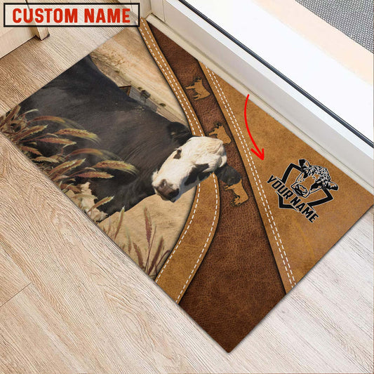Uni Black hereford Personalized - Welcome  Doormat