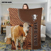 Uni Simmental Farming Pattern Customized Name 3D Blanket