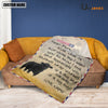 Uni Custom Name Black Angus Letter Family Blanket