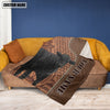 Uni Black Angus Farming Pattern Customized Name 3D Blanket