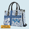 Personalized Leather Handbag with Bible Blessings for Each Grandchild – Custom Christian Gift by