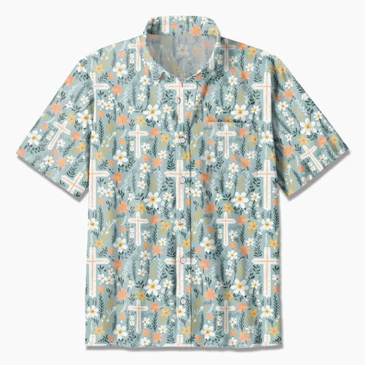 UniJames Boho Flower Cross Christian Hawaiian Shirt
