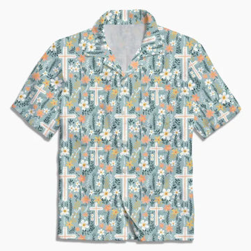 UniJames Boho Flower Cross Christian Hawaiian Shirt