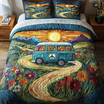 Boho Bliss 3-Piece Quilted Bedding Set NCU0DV4151