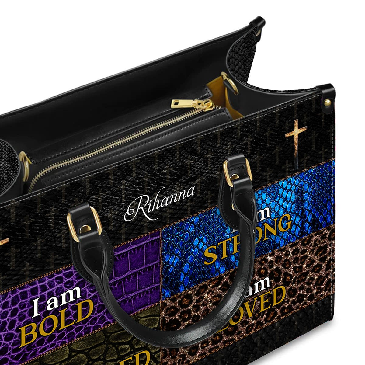 Personalized Leather Handbag - I Am Bold, I Am Strong, I Am Empowered - CABLTHB01250424.