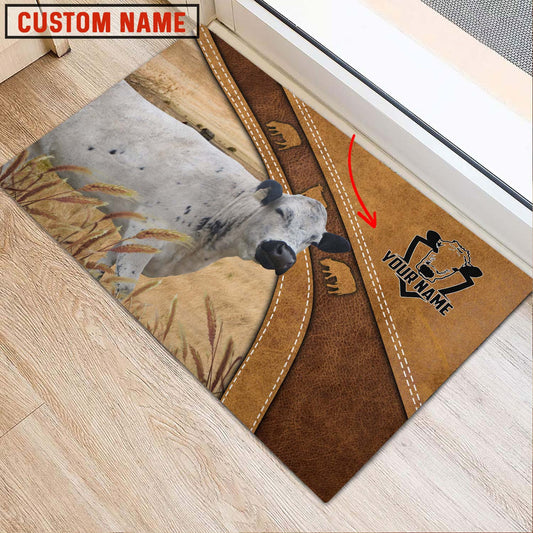 Uni British White Park Personalized - Welcome Brown Doormat