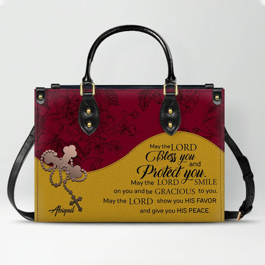 Custom Christian Leather Handbag – Personalized Name, Color & Bible Verse |