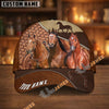 Unijames Personalized Horse Dark Brown Carving Leather Style Cap (9 Breeds)