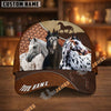Unijames Personalized Horse Dark Brown Carving Leather Style Cap (9 Breeds)