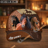 Unijames Personalized Horse Dark Brown Carving Leather Style Cap (9 Breeds)