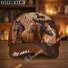 Unijames Personalized Horse Dark Brown Carving Leather Style Cap (9 Breeds)